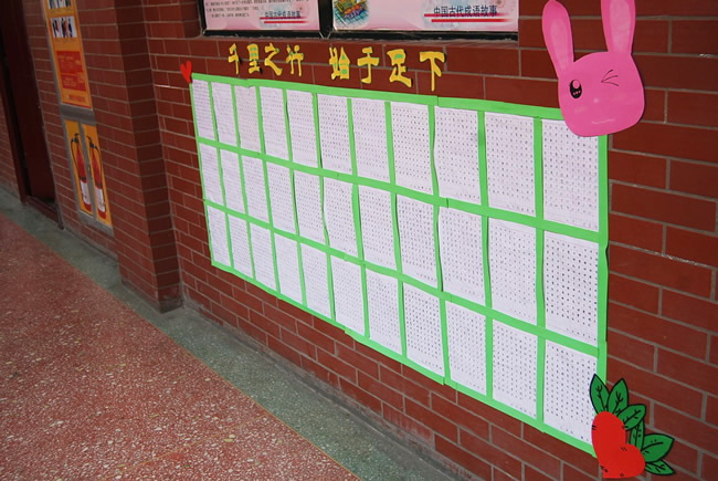 洛陽(yáng)東方外國(guó)語(yǔ)學(xué)校班級(jí)寫字墻