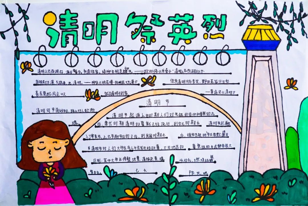 經(jīng)典研習(xí)，文明緬懷｜洛陽(yáng)東外初中部清明節(jié)手抄報(bào)展示活動(dòng)